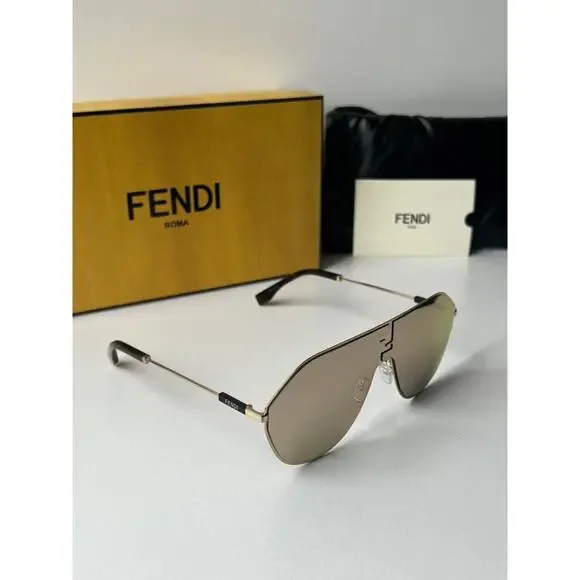NEW Fendi FE40080U Match Rose Gold Mirrored Sunglasses